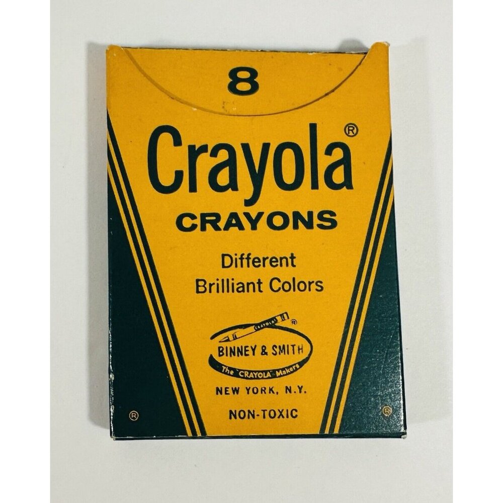 Binney & Smith Crayola Crayons No 8 Used Original Box Vintage Colors Made In USA